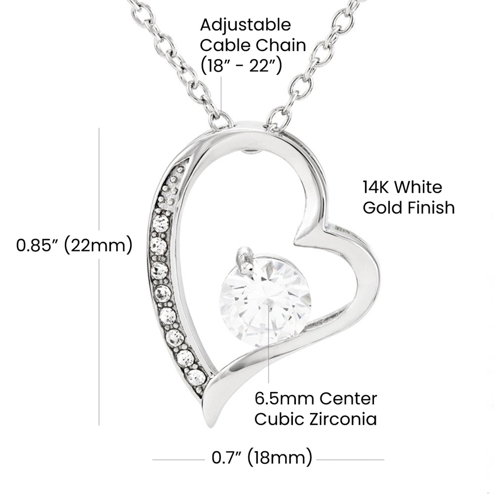 Eternal Pride: Forever Love Heart Necklace with Inspiring Message for My Daughter