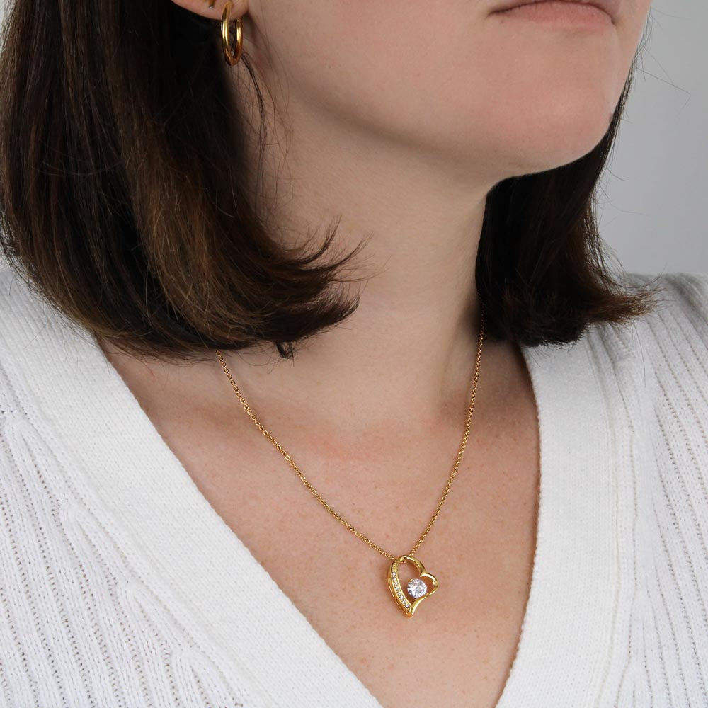 Eternal Pride: Forever Love Heart Necklace with Inspiring Message for My Daughter