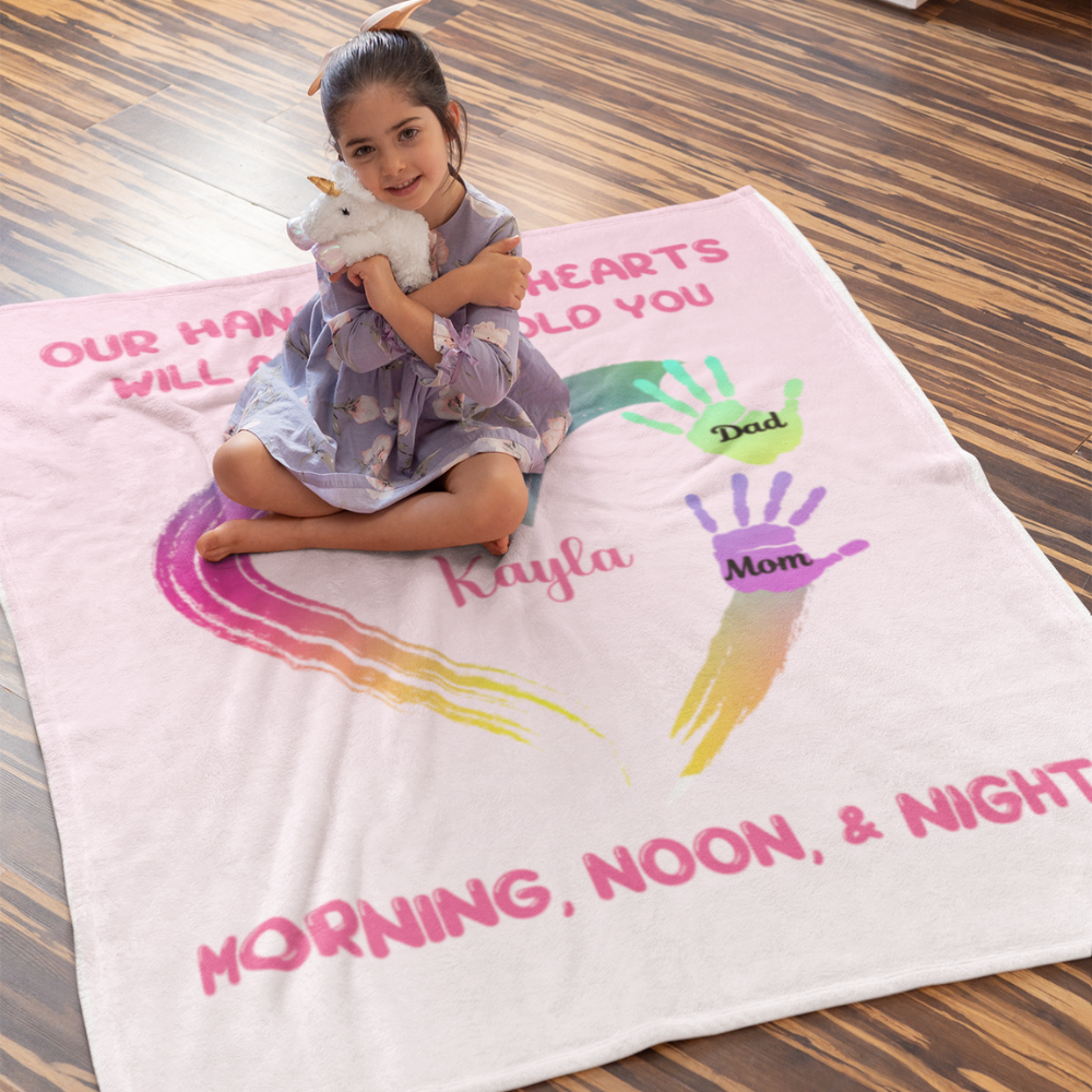Always in Our Hearts: Custom Fleece Blanket for Daughters with Loving Message – 30×40