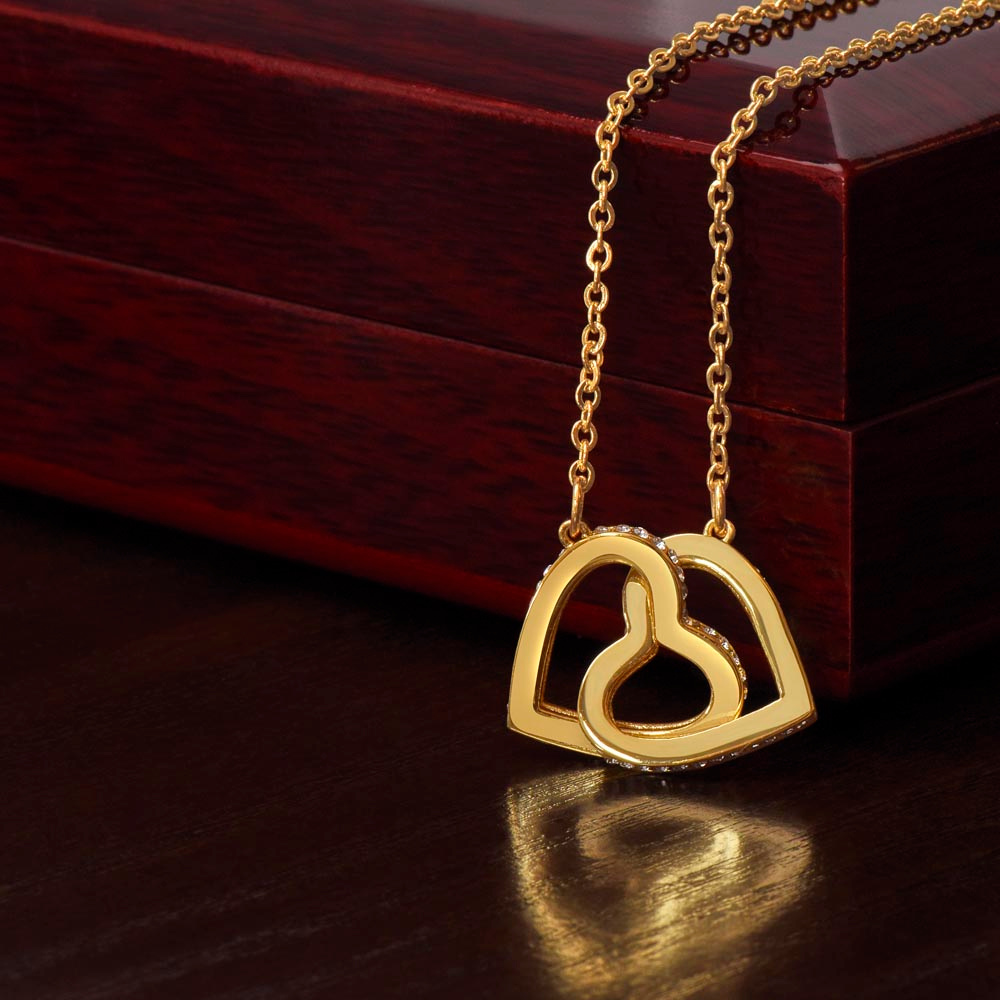 Forever Connected: Interlocking Hearts Necklace for Bonus Daughter
