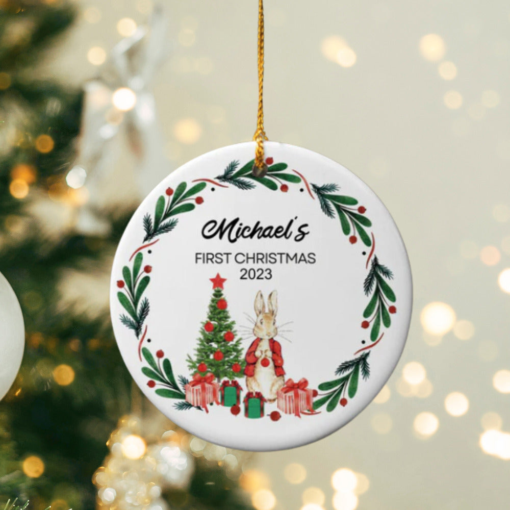 Baby Boy’s First Christmas Ornament – Personalized Keepsake