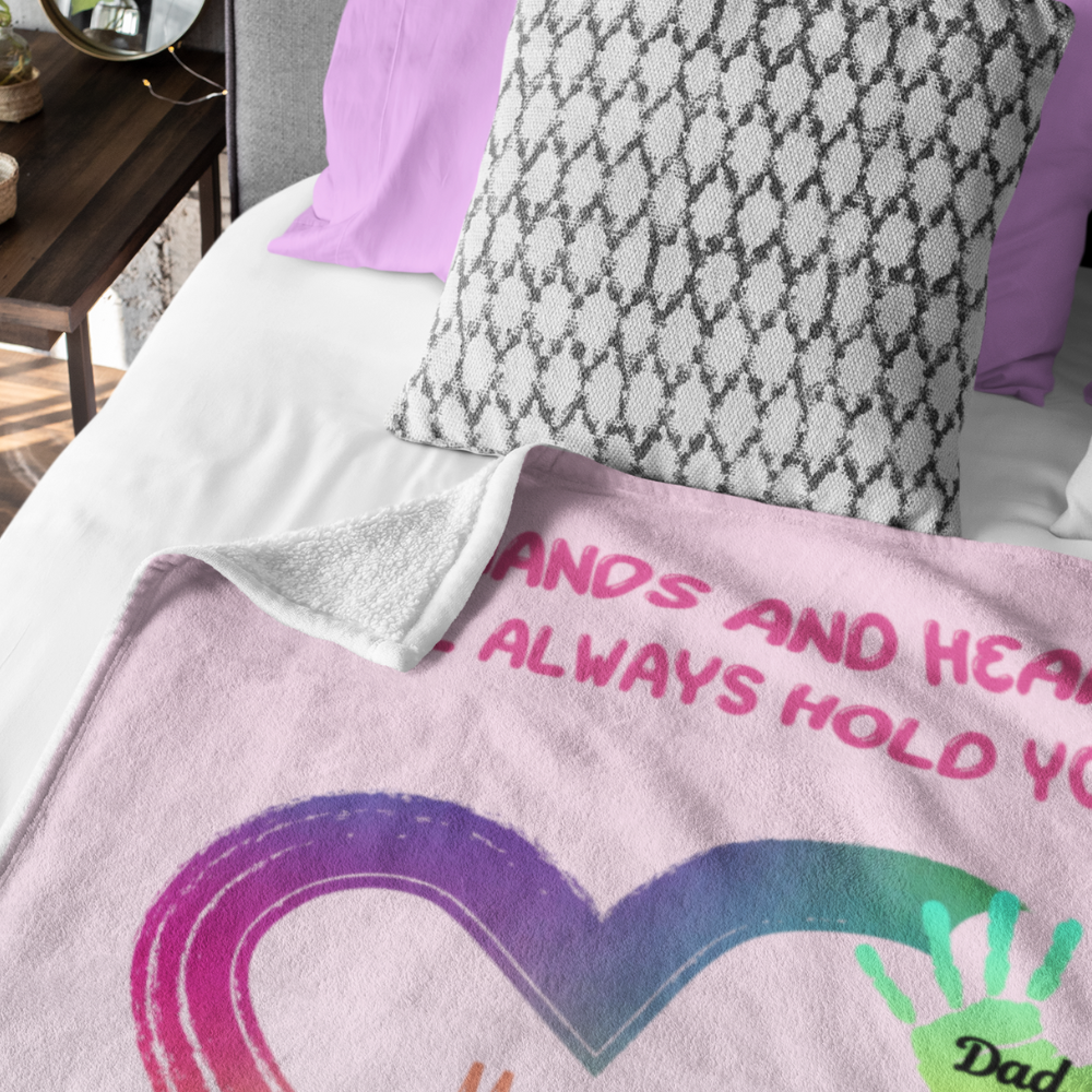 Always in Our Hearts: Custom Fleece Blanket for Daughters with Loving Message – 30×40