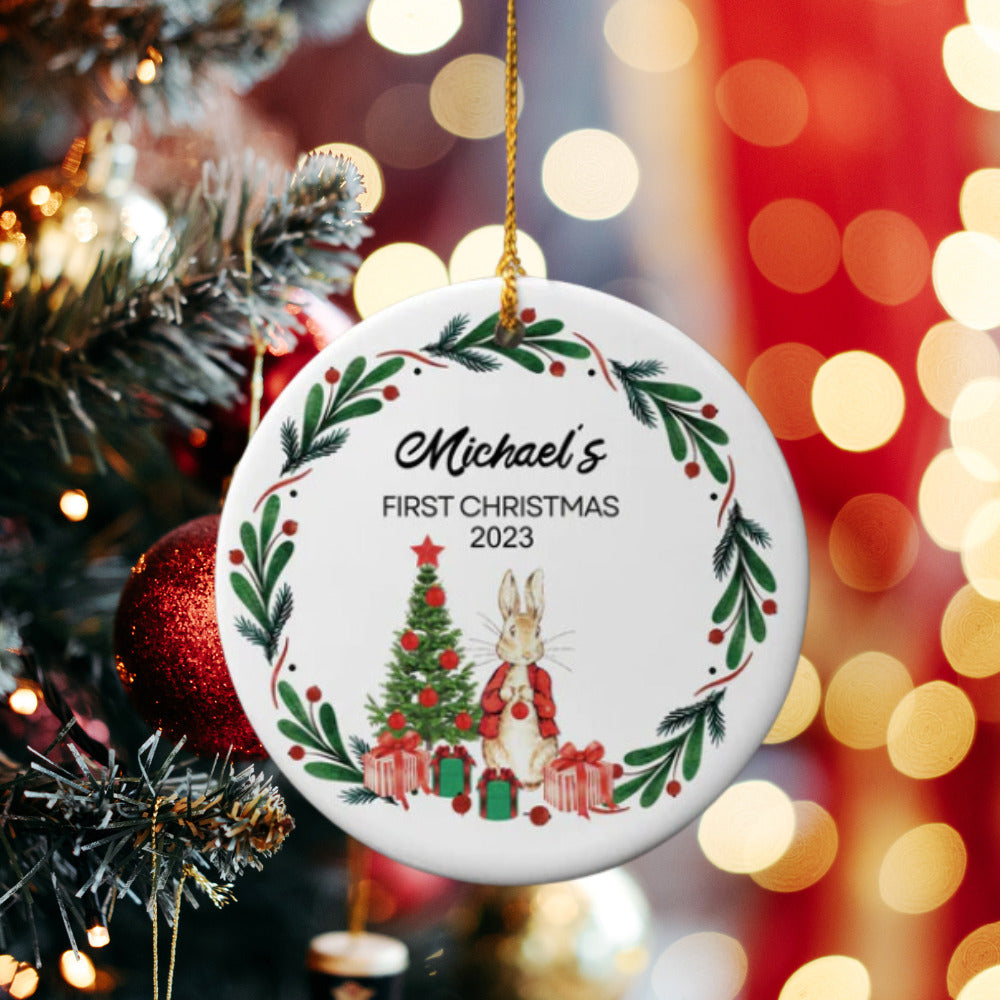 Baby Boy’s First Christmas Ornament – Personalized Keepsake