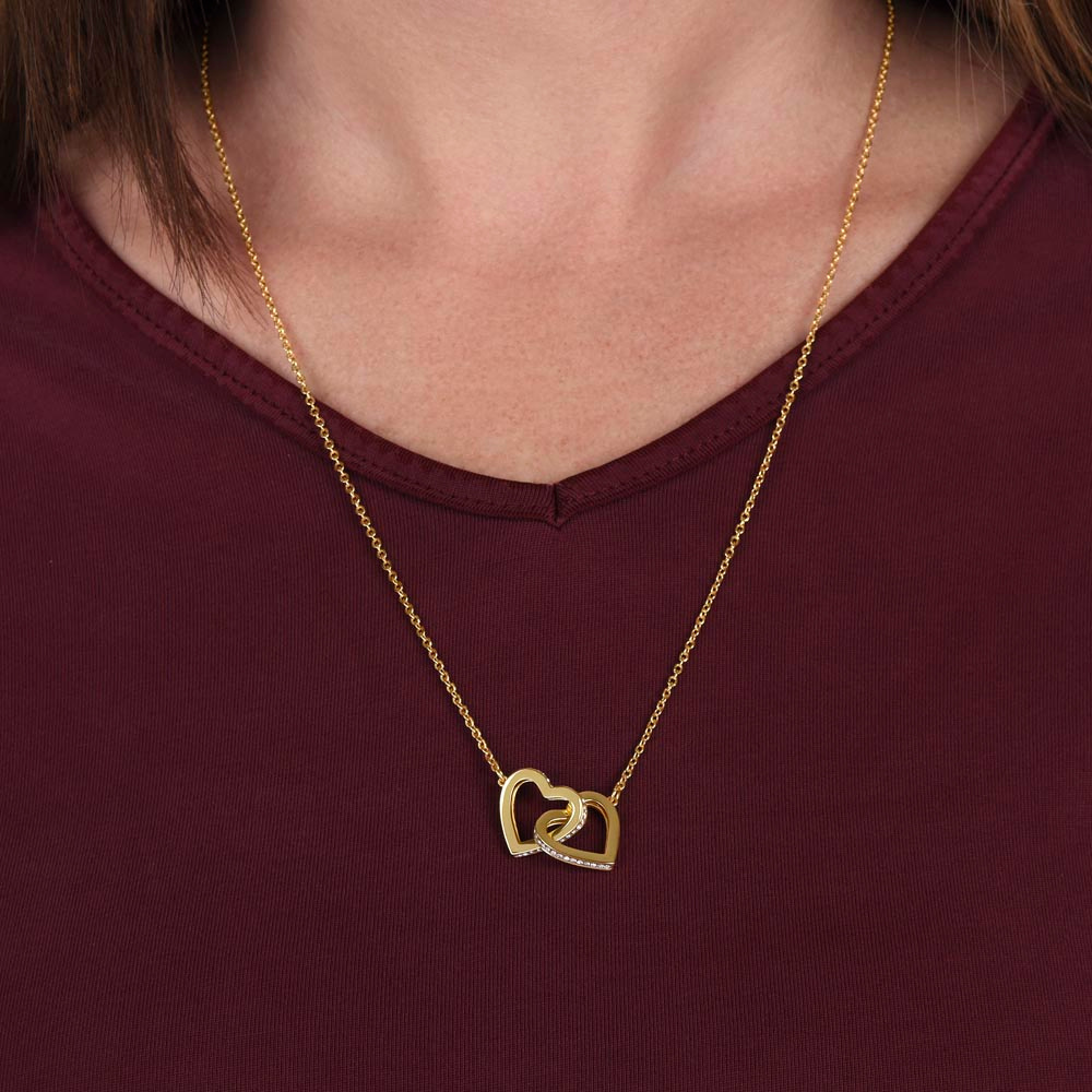 Forever Connected: Interlocking Hearts Necklace for Bonus Daughter