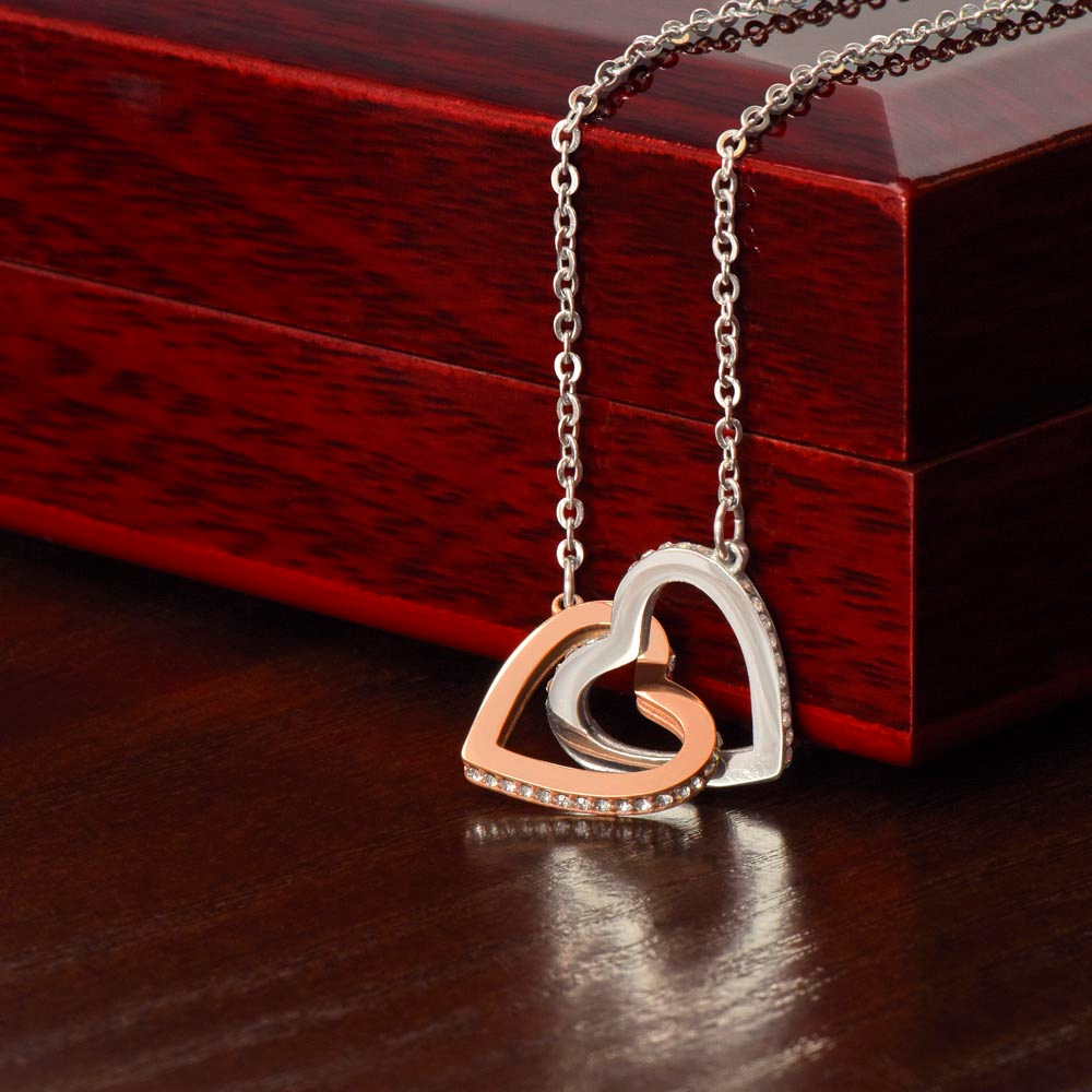 Forever Connected: Interlocking Hearts Necklace for Bonus Daughter