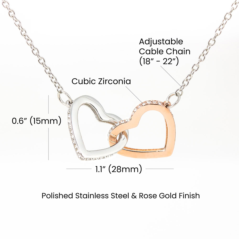Forever Connected: Interlocking Hearts Necklace for Bonus Daughter