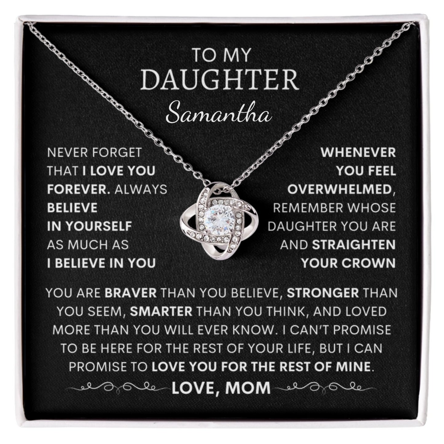 Eternal Love Knot Necklace: A Heartfelt Message for My Daughter
