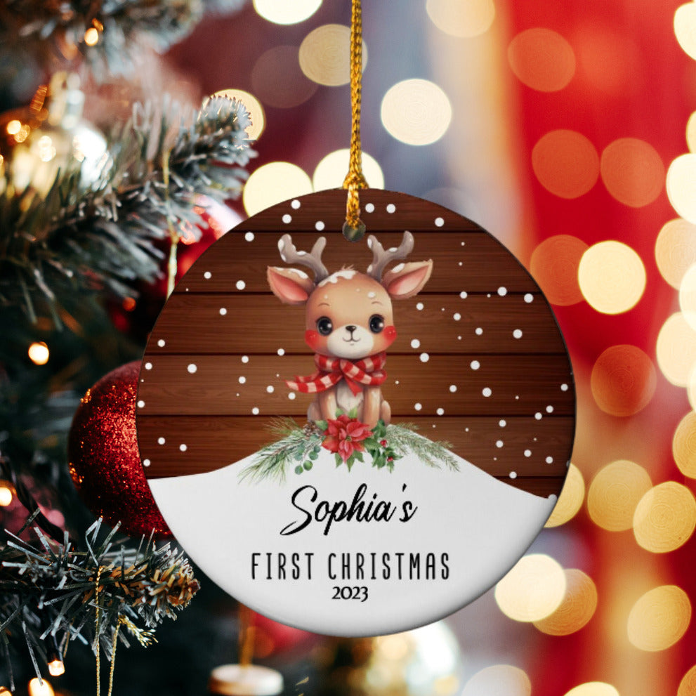 Baby Girl’s First Christmas Ornament – Personalized Keepsake