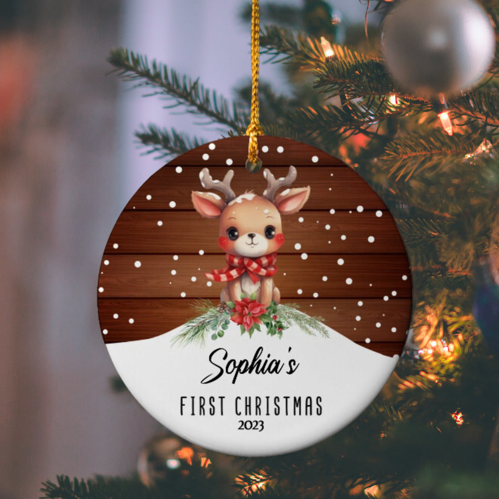 Baby Girl’s First Christmas Ornament – Personalized Keepsake