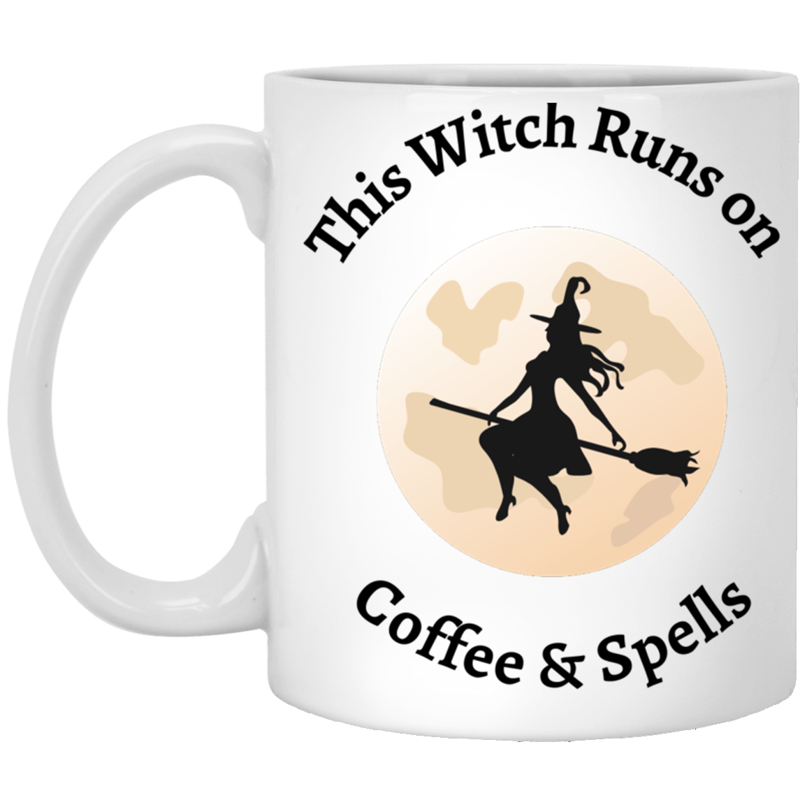 Coffee & Spells 11 oz. White Ceramic Mug – Magic in Every Sip