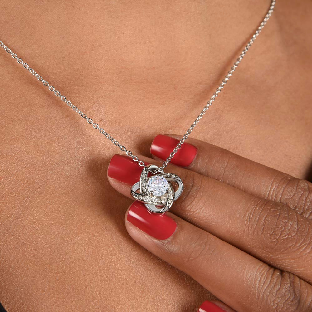 Forever in My Heart Love Knot Necklace for Daughter