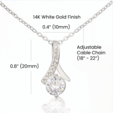 To My Wife Alluring Beauty Necklace with Personalized Message Card
