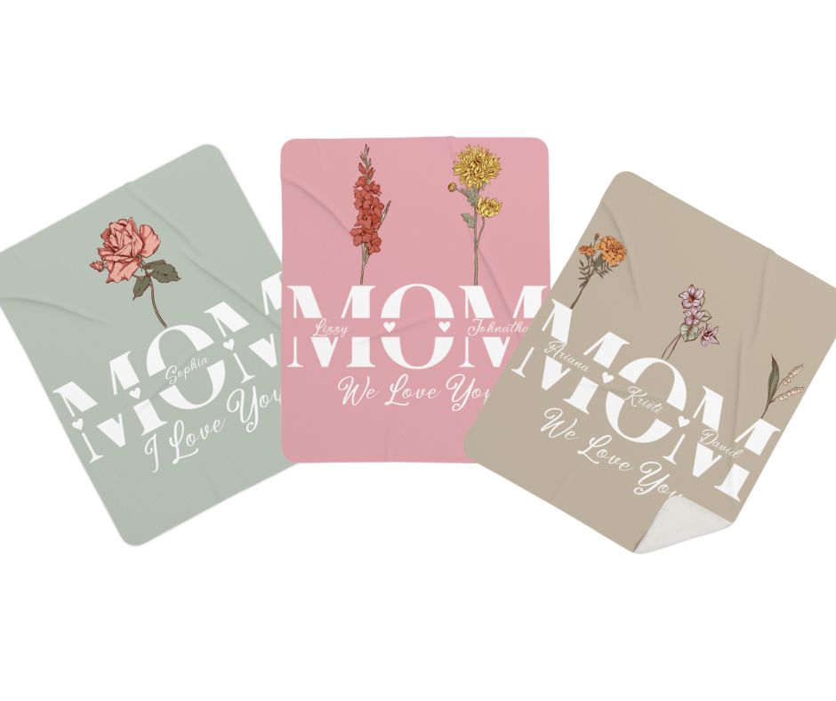 Family Blossoms Blanket For Mother's 50×60 Sherpa Blanket