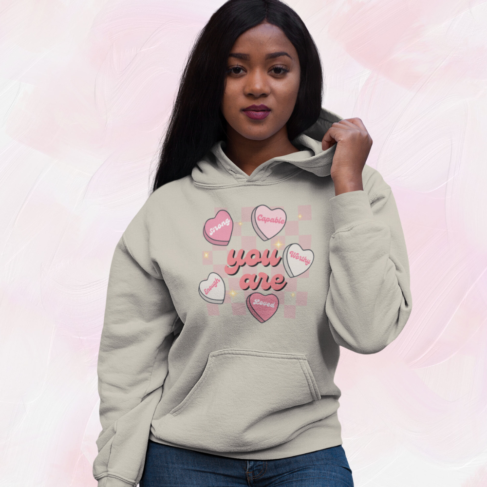 Celebrate Self-Love: 'You Are Strong, Worthy, and Loved' T-Shirt for Valentine's Day