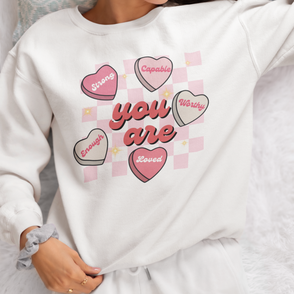 Celebrate Self-Love: 'You Are Strong, Worthy, and Loved' T-Shirt for Valentine's Day