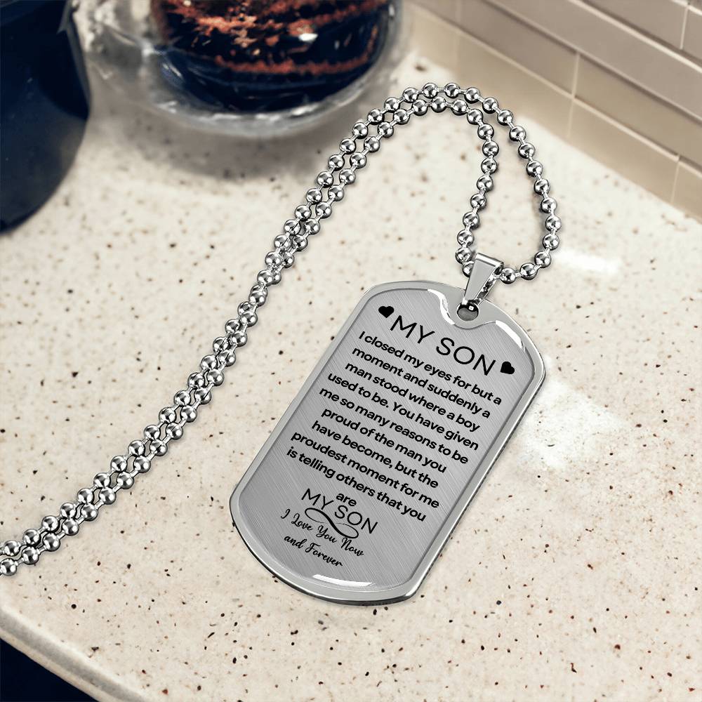 To My Son Dog Chain Necklace
