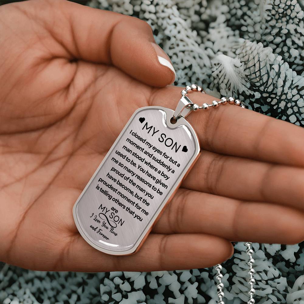 To My Son Dog Chain Necklace