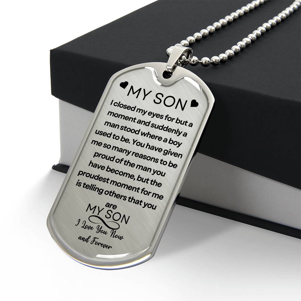 To My Son Dog Chain Necklace