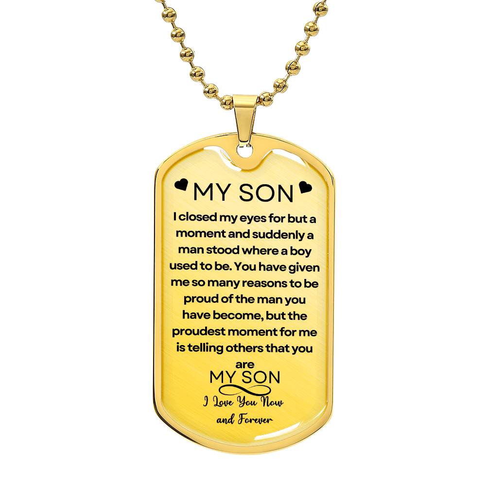 To My Son Dog Chain Necklace