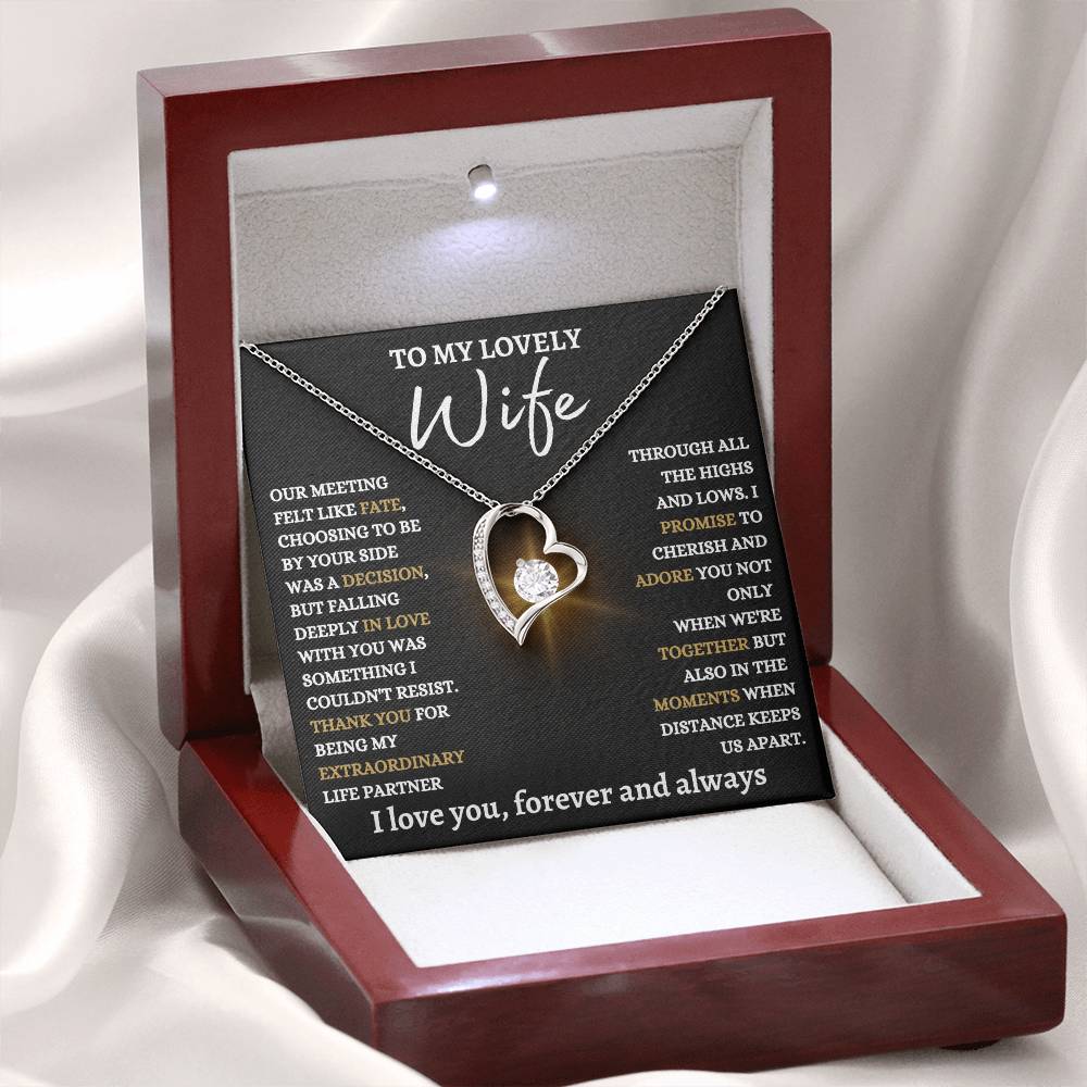 To My Lovely Wife - Forever Love Knot Necklace - Best Life Partner