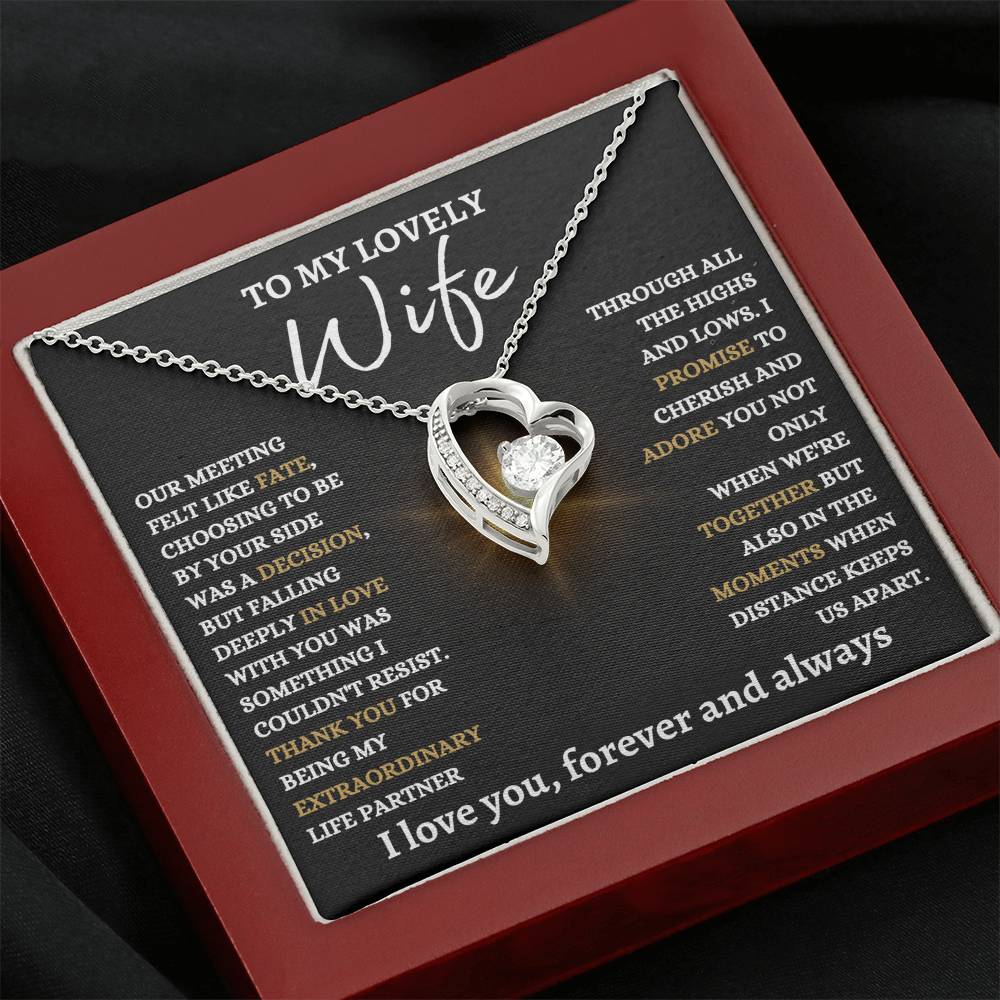 To My Lovely Wife - Forever Love Knot Necklace - Best Life Partner