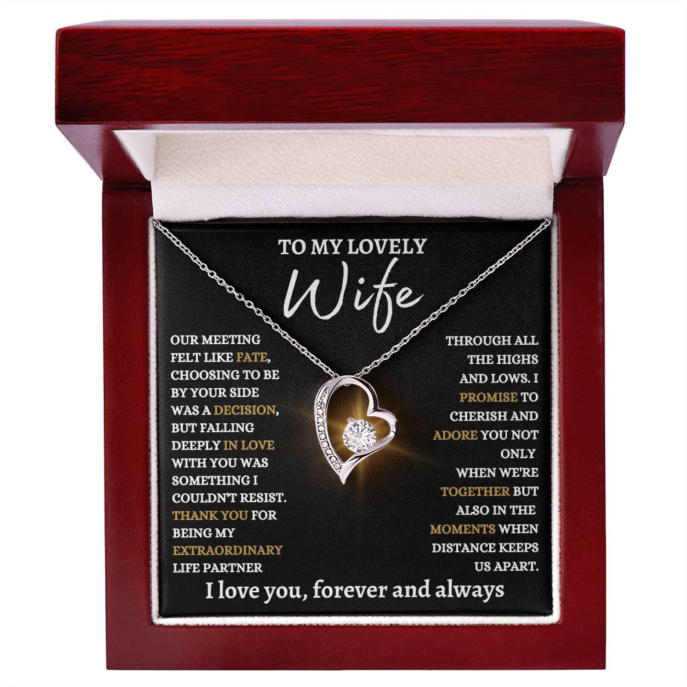 To My Lovely Wife - Forever Love Knot Necklace - Best Life Partner