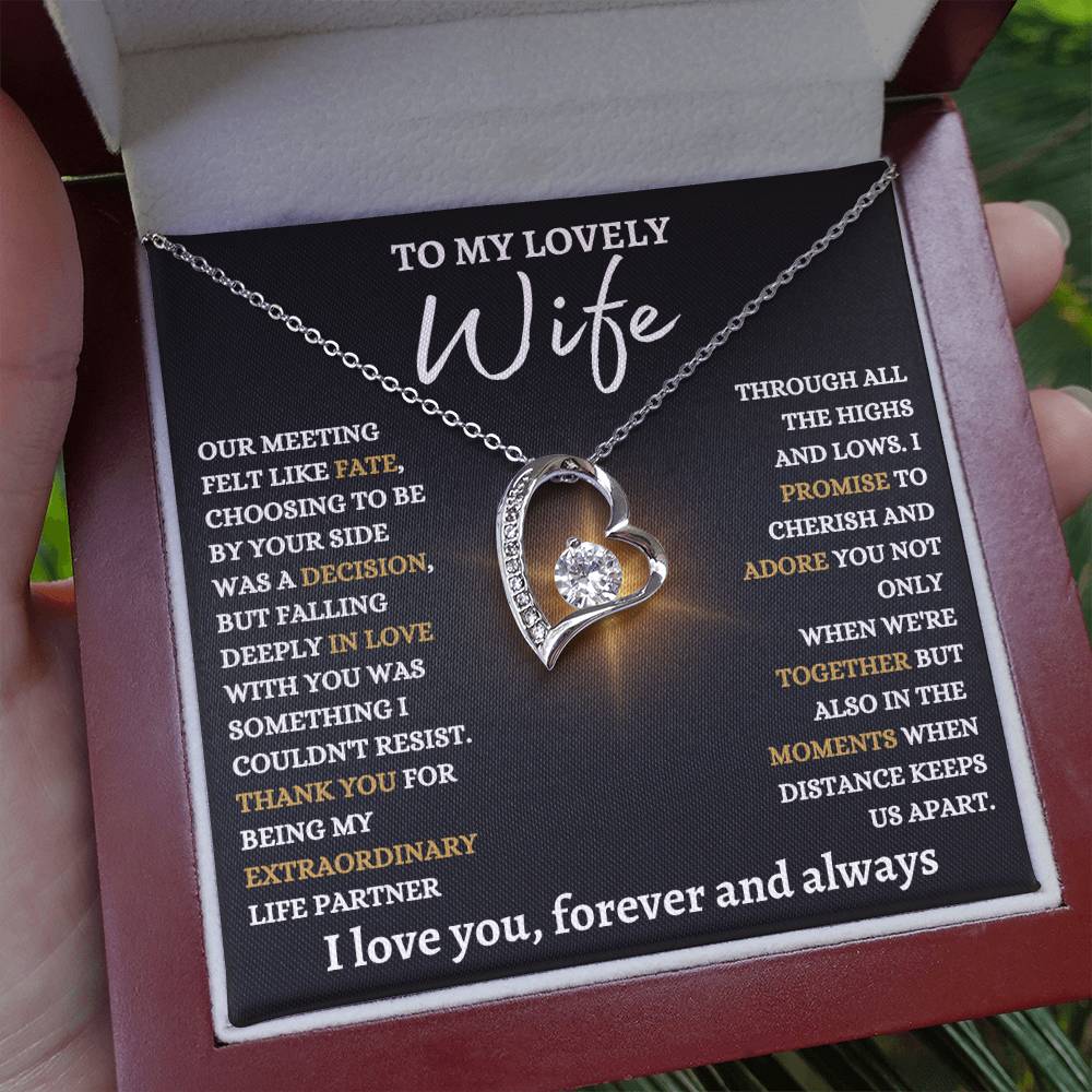 To My Lovely Wife - Forever Love Knot Necklace - Best Life Partner