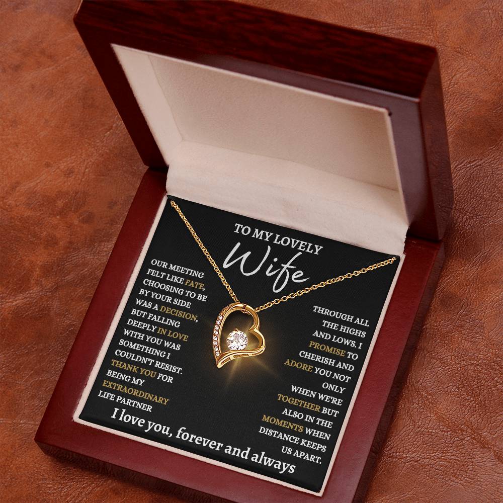 To My Lovely Wife - Forever Love Knot Necklace - Best Life Partner