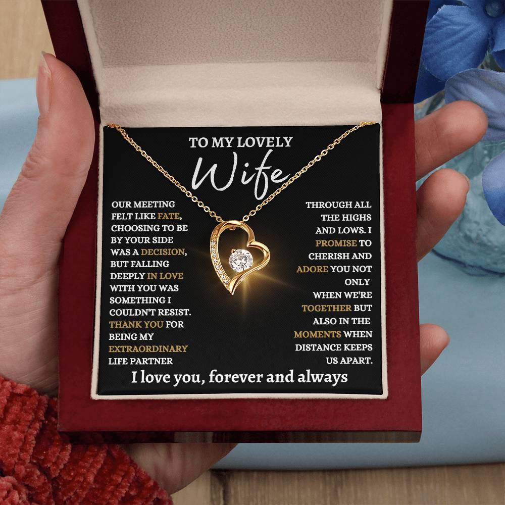 To My Lovely Wife - Forever Love Knot Necklace - Best Life Partner