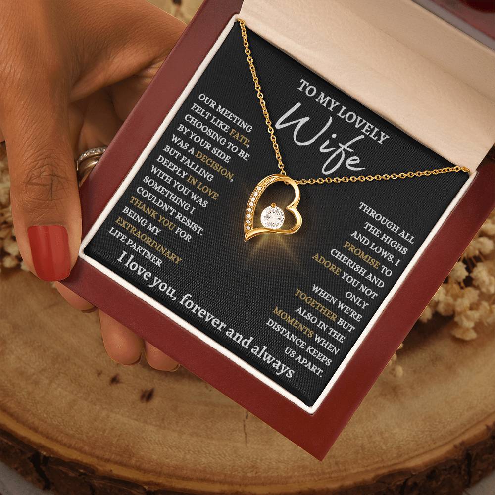 To My Lovely Wife - Forever Love Knot Necklace - Best Life Partner