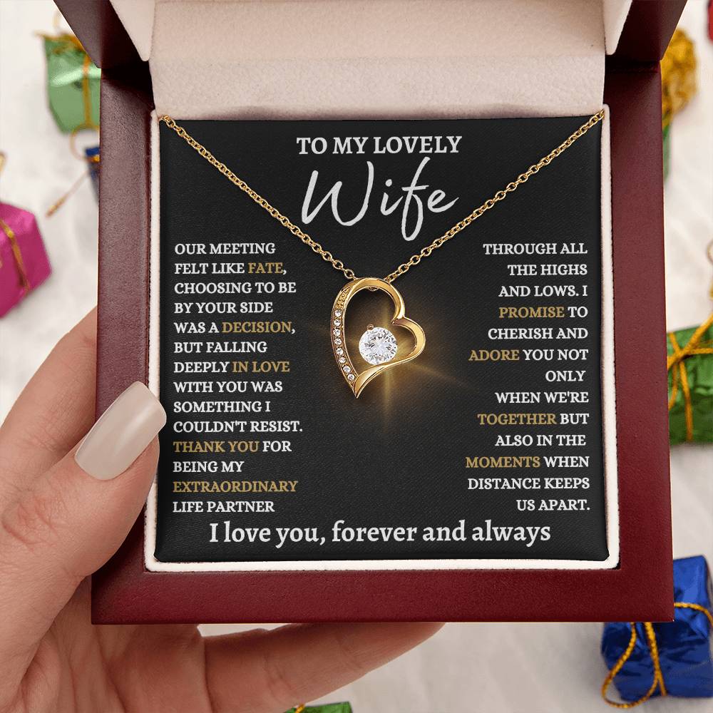 To My Lovely Wife - Forever Love Knot Necklace - Best Life Partner