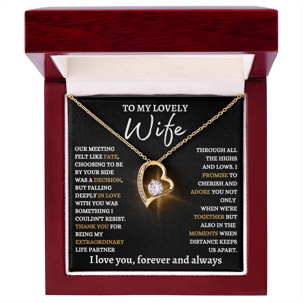 To My Lovely Wife - Forever Love Knot Necklace - Best Life Partner