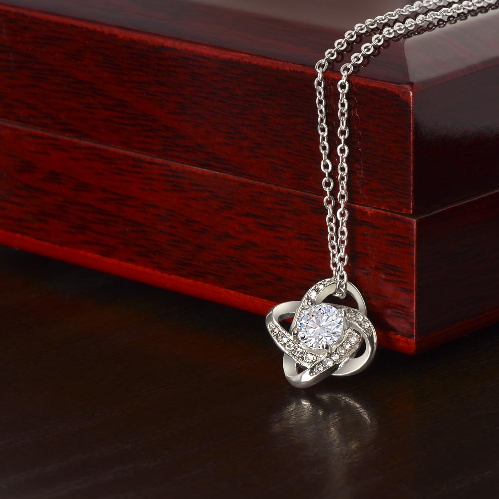 Forever in My Heart Love Knot Necklace for Daughter