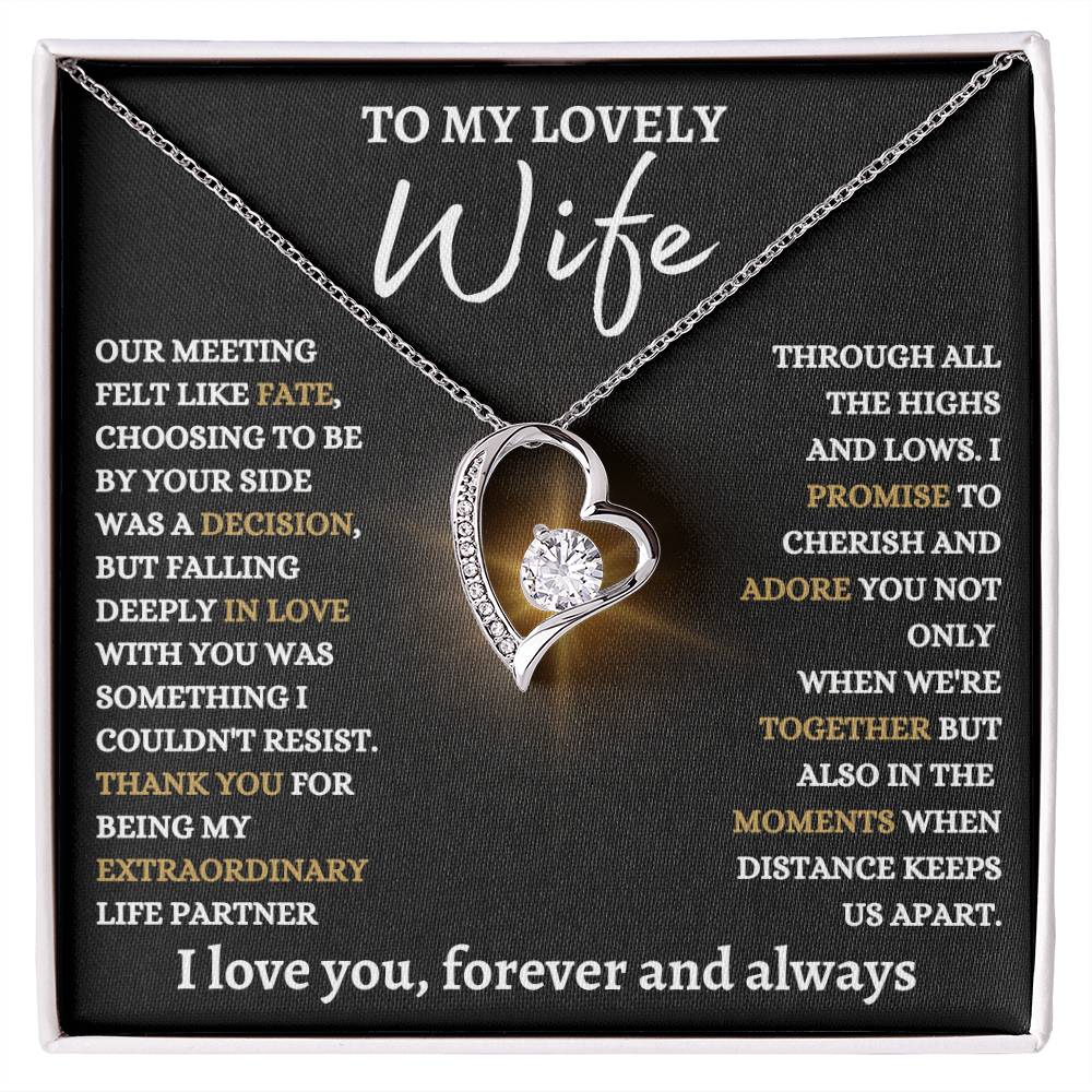 To My Lovely Wife - Forever Love Knot Necklace - Best Life Partner