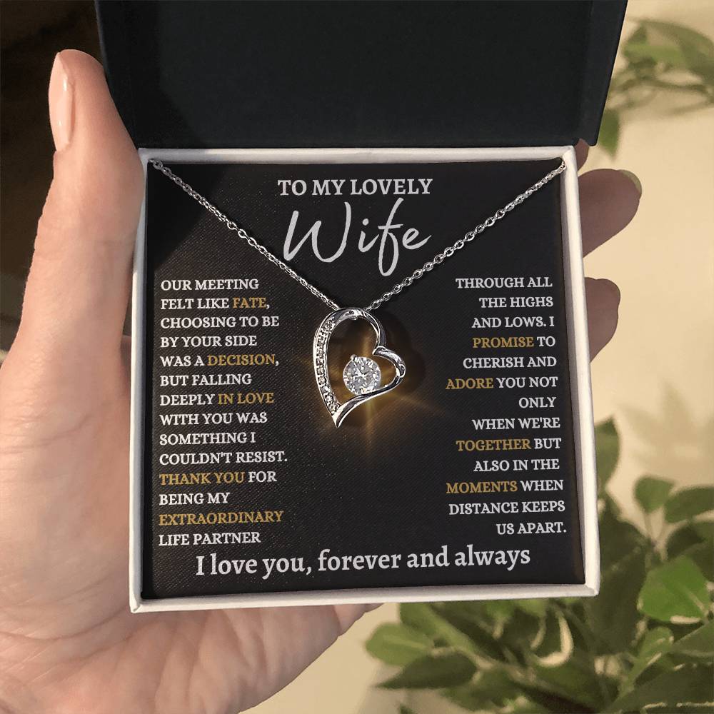 To My Lovely Wife - Forever Love Knot Necklace - Best Life Partner