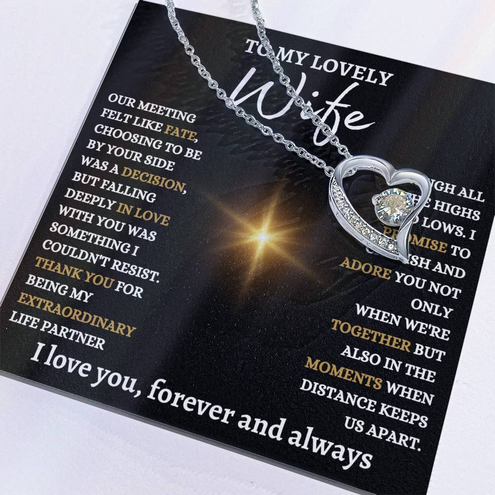 To My Lovely Wife - Forever Love Knot Necklace - Best Life Partner