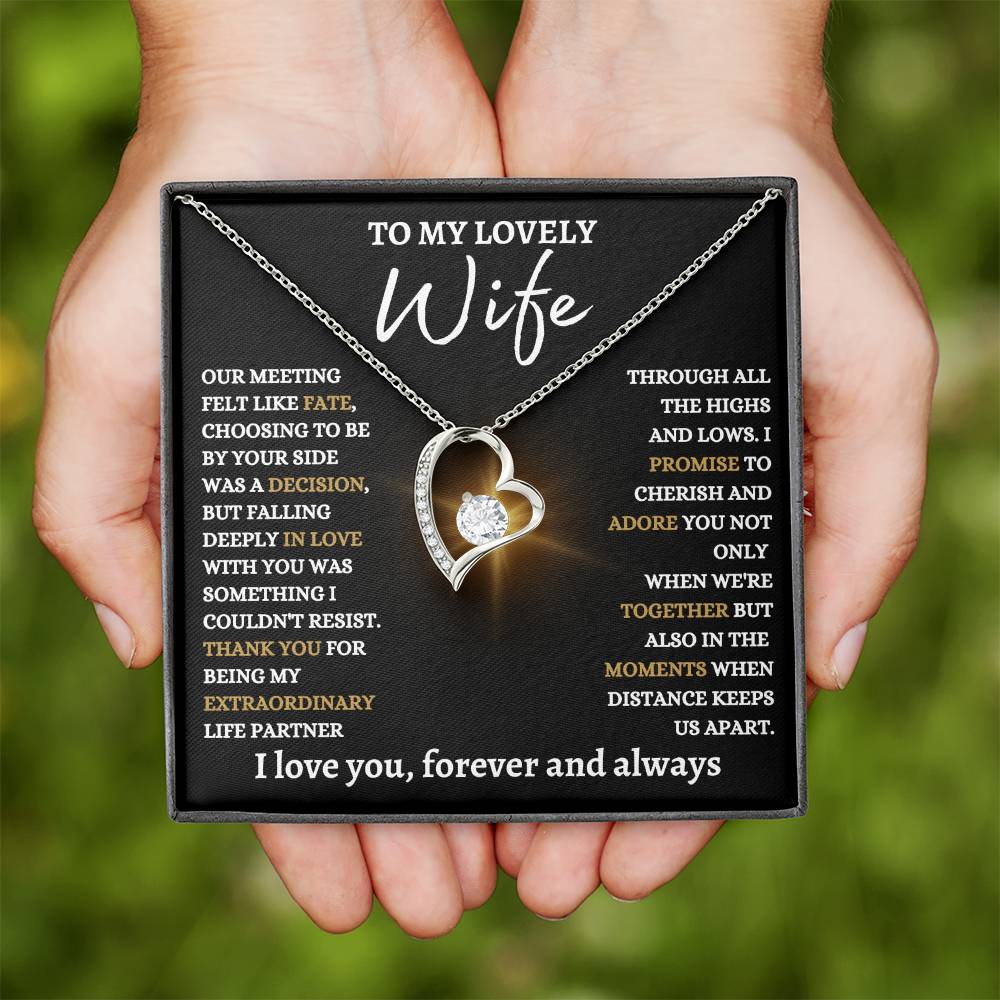 To My Lovely Wife - Forever Love Knot Necklace - Best Life Partner