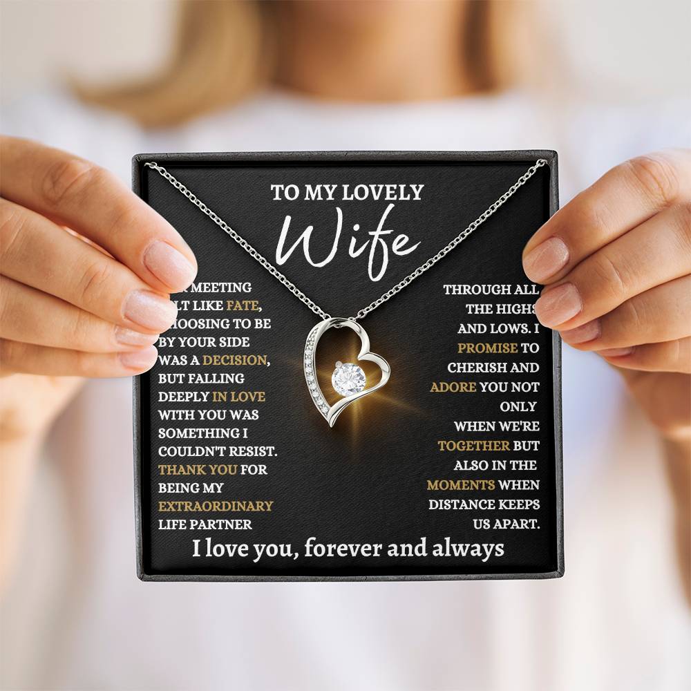 To My Lovely Wife - Forever Love Knot Necklace - Best Life Partner