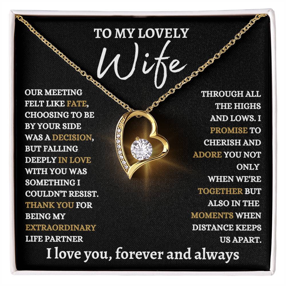 To My Lovely Wife - Forever Love Knot Necklace - Best Life Partner