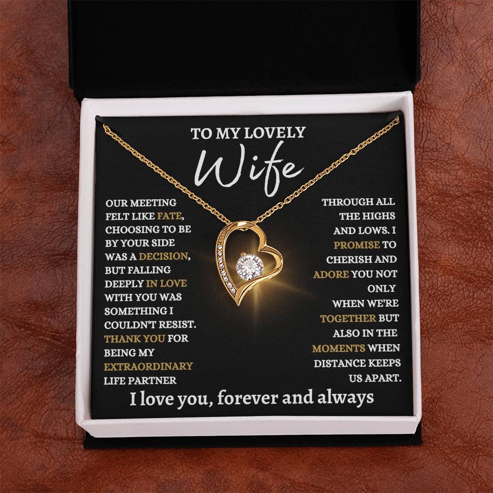 To My Lovely Wife - Forever Love Knot Necklace - Best Life Partner
