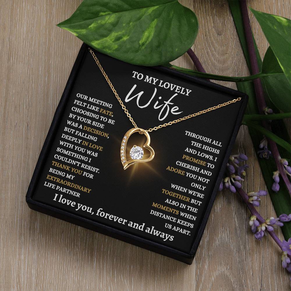 To My Lovely Wife - Forever Love Knot Necklace - Best Life Partner