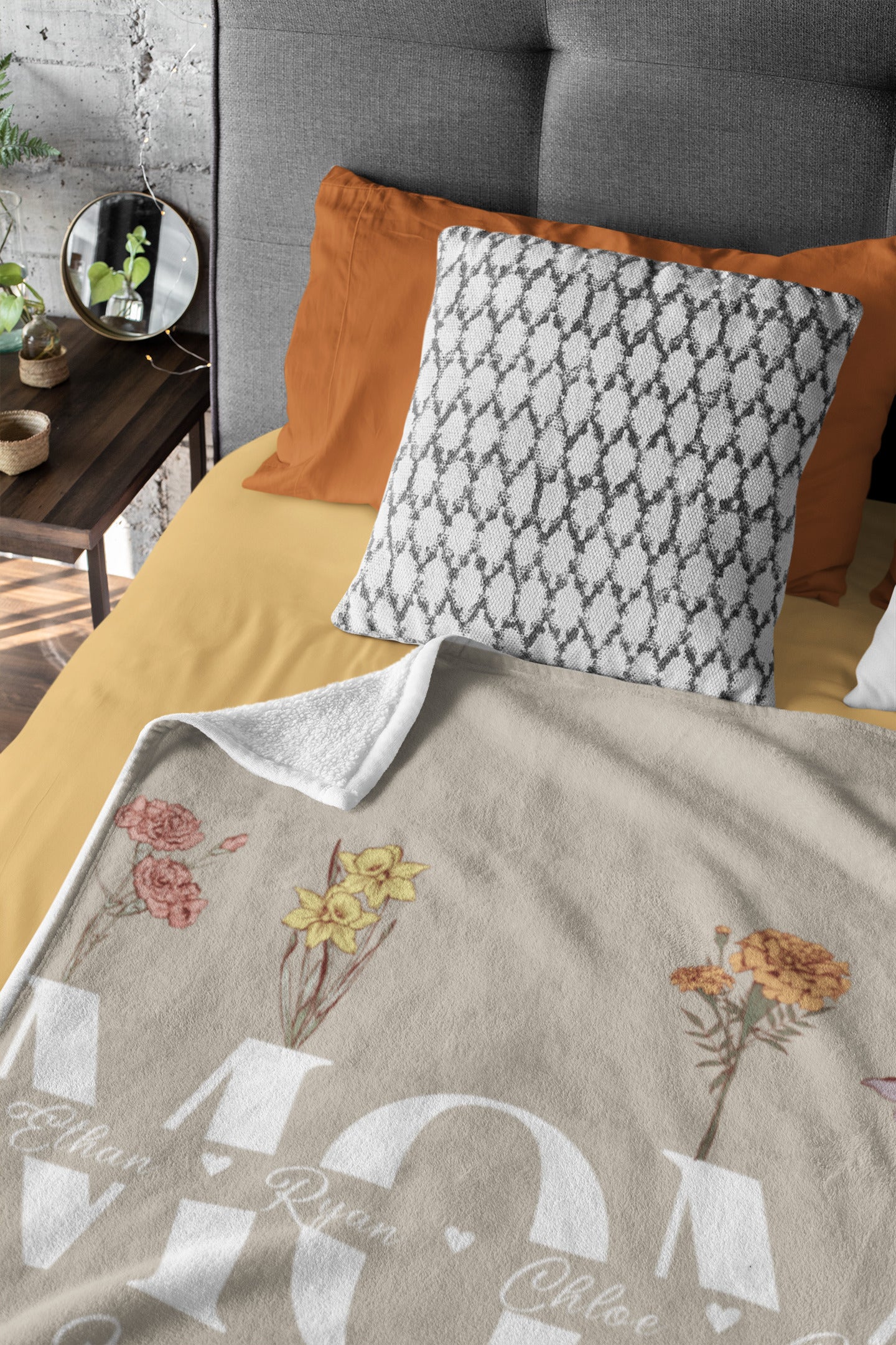 Family Blossoms Blanket For Mother's 50×60 Sherpa Blanket