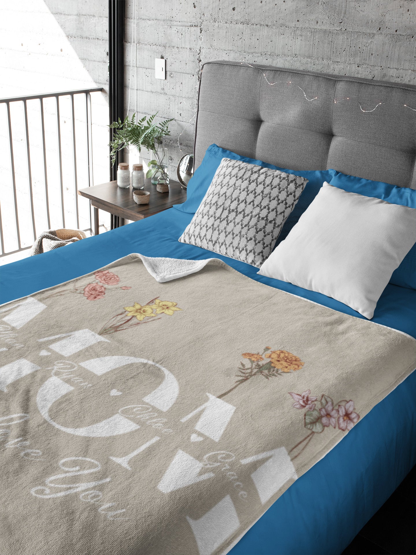 Family Blossoms Blanket For Mother's 50×60 Sherpa Blanket