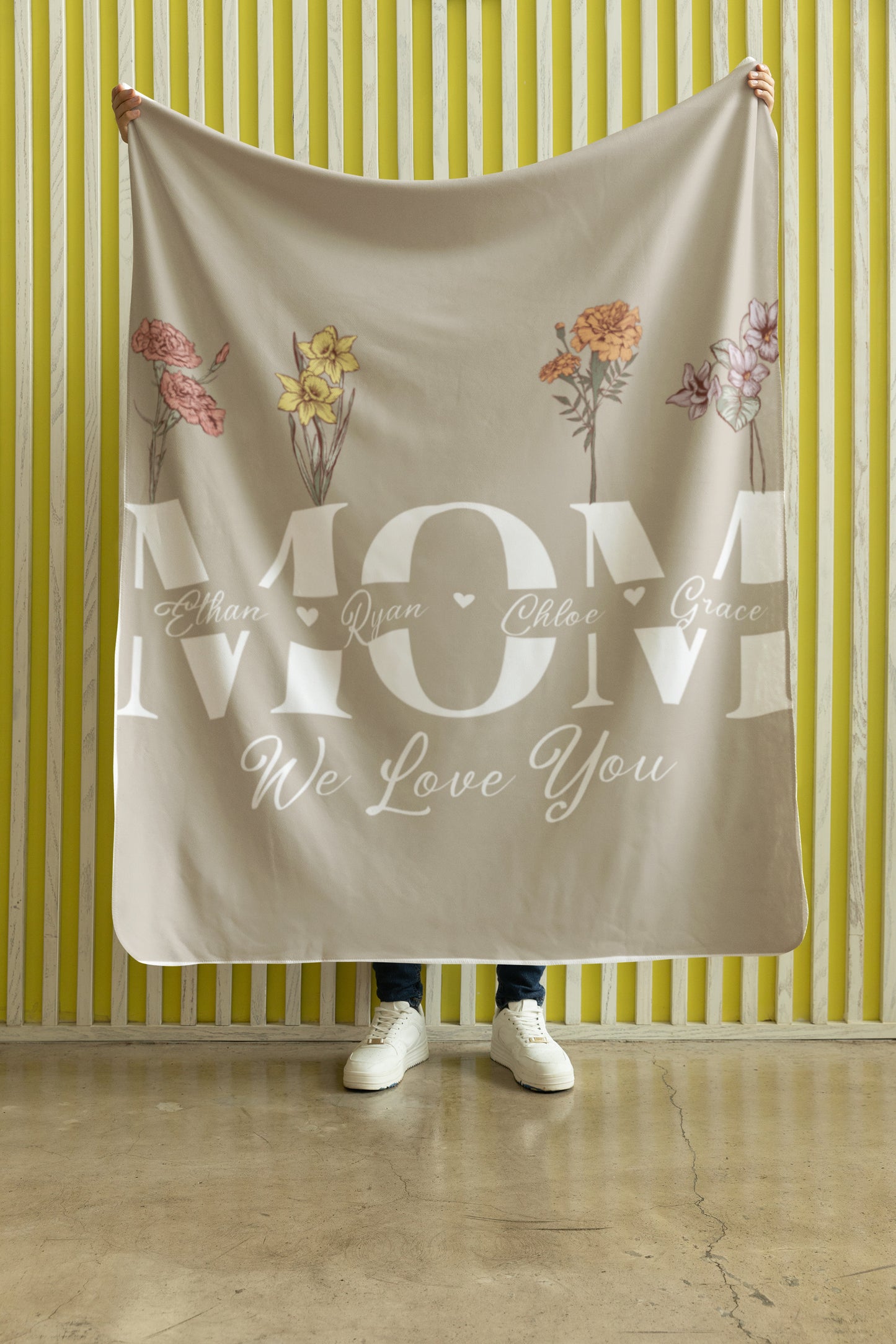 Family Blossoms Blanket For Mother's 50×60 Sherpa Blanket