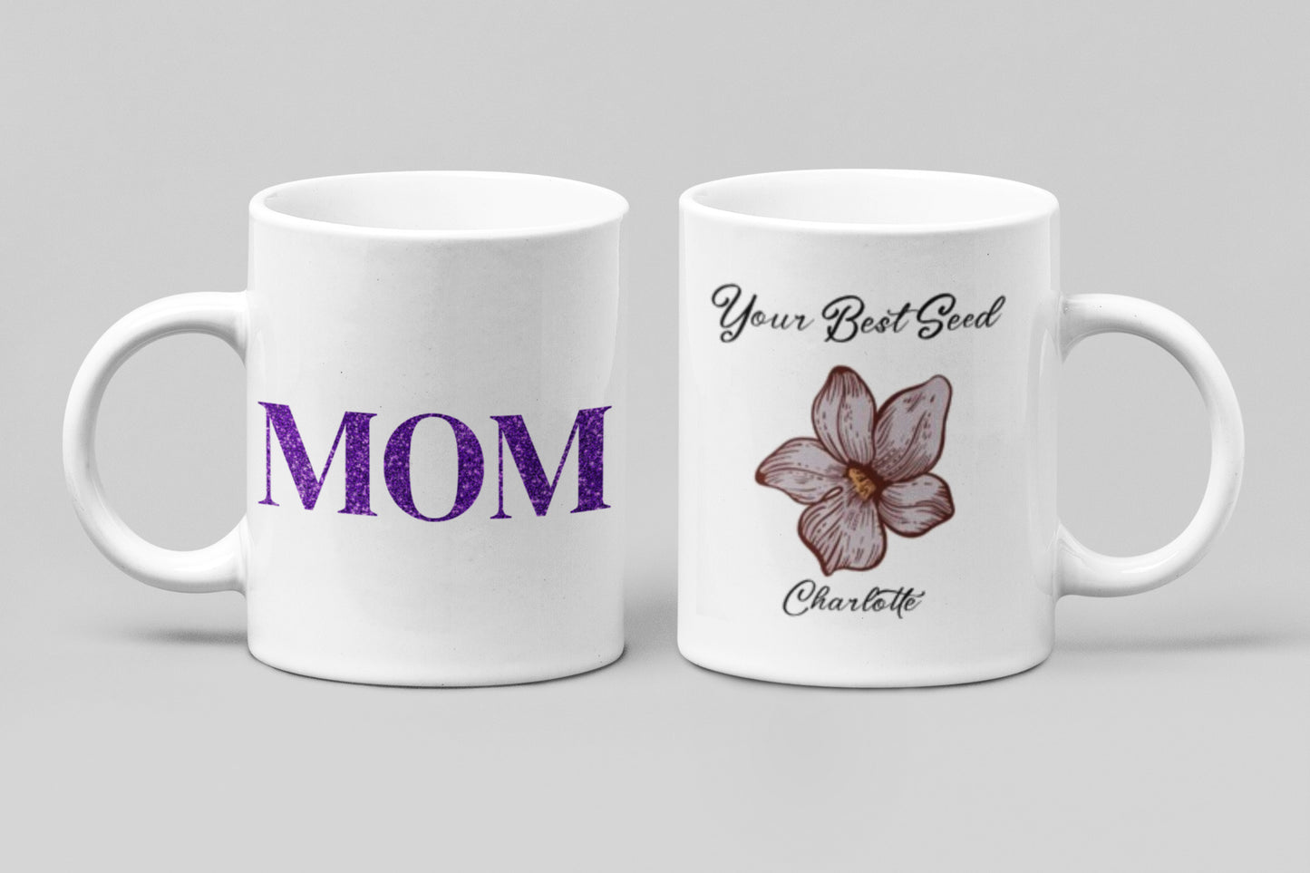 Mother's Love Coffee Mug with Kids Birth Flowers 11 oz. - White