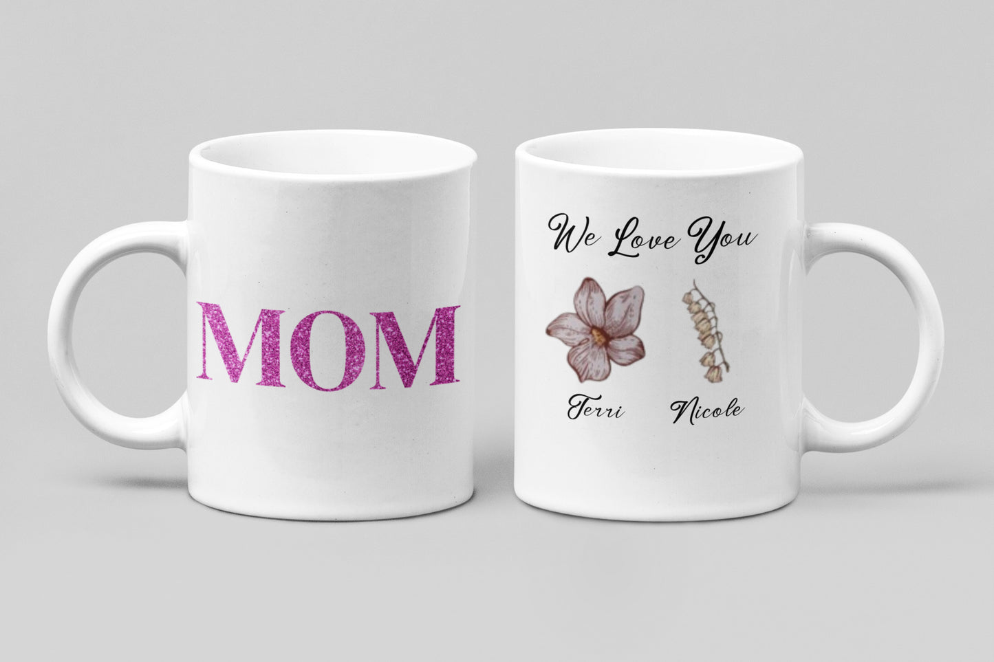 Blossoming Love: Mom's Birth Flower Mug Collection 11 oz. - White