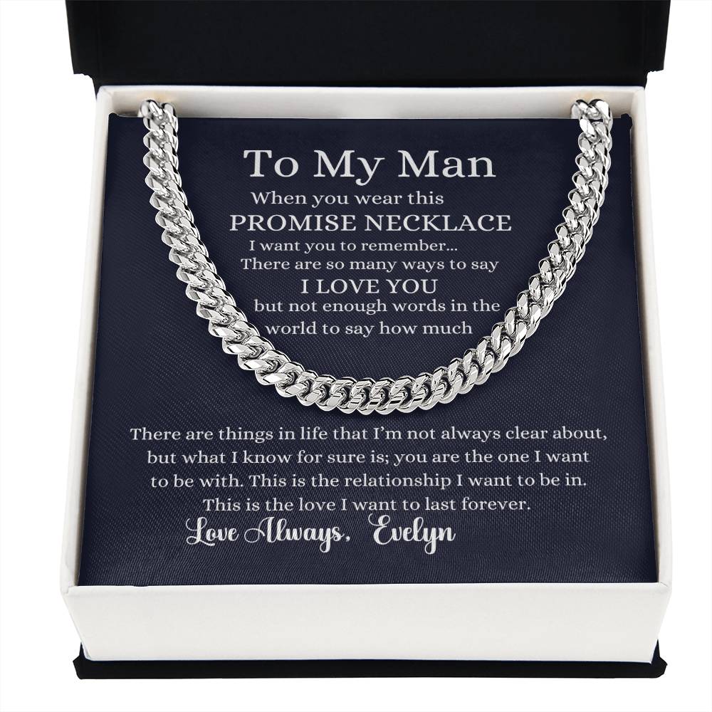 To My Love: Cuban Link Chain Necklace for Him