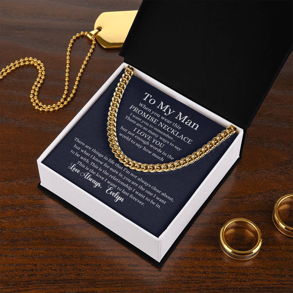 To My Love: Cuban Link Chain Necklace for Him