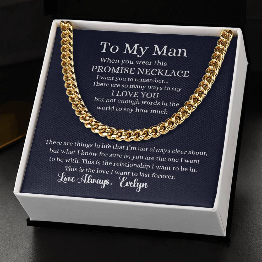 To My Love: Cuban Link Chain Necklace for Him