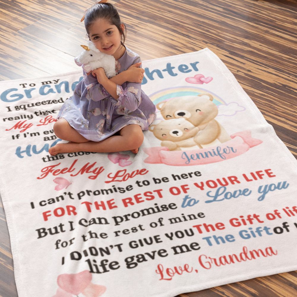 To My Granddaughter Personalized Plush Fleece Blanket – 30×40